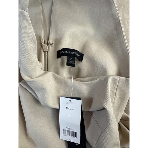 Banana Republic Dress Sleeveless Jumper Knee Length Career Classic Beige Size 6 - Picture 4 of 9